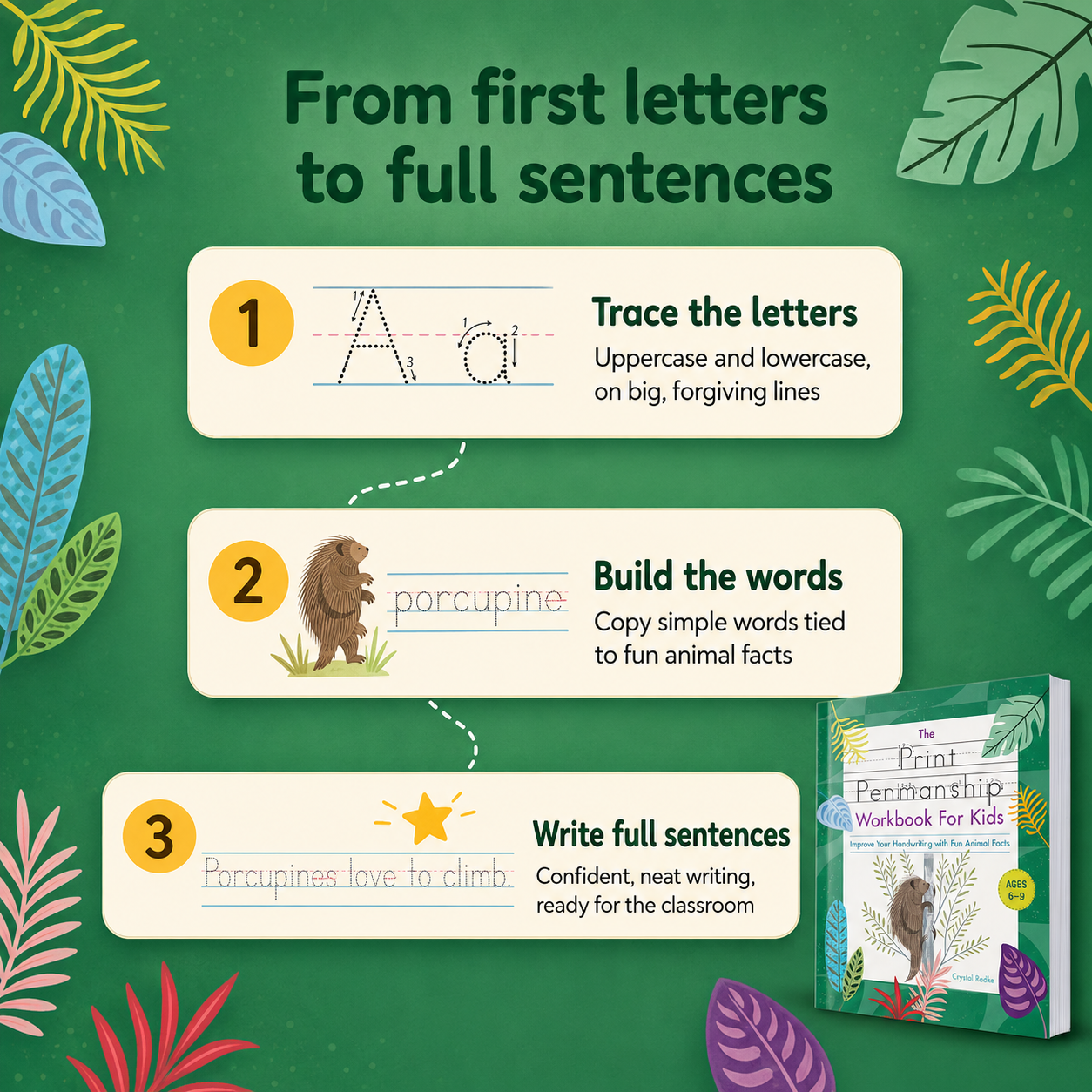 Print Penmanship Workbook for Kids