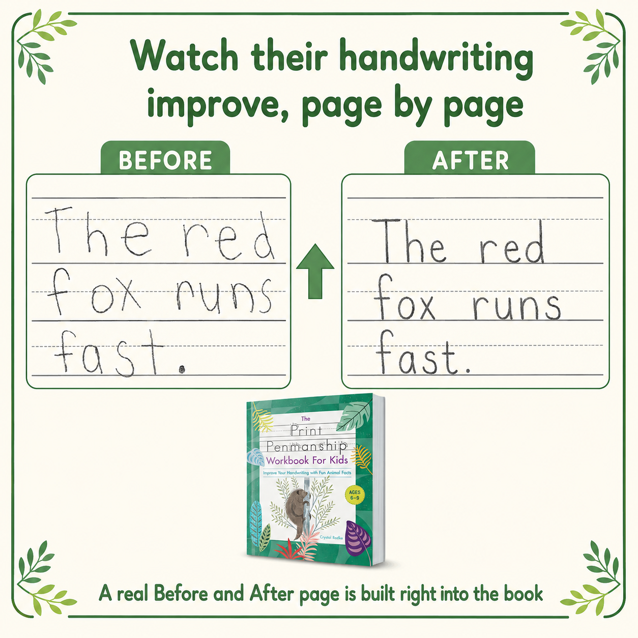 Print Penmanship Workbook for Kids